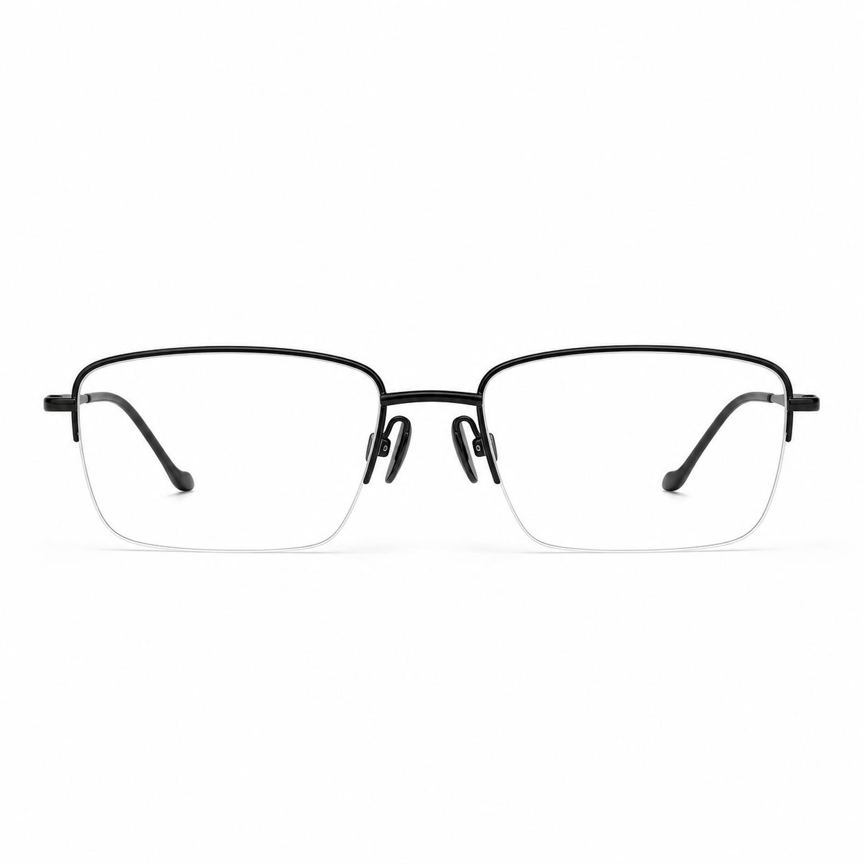 Black eyeglass frame, front product view