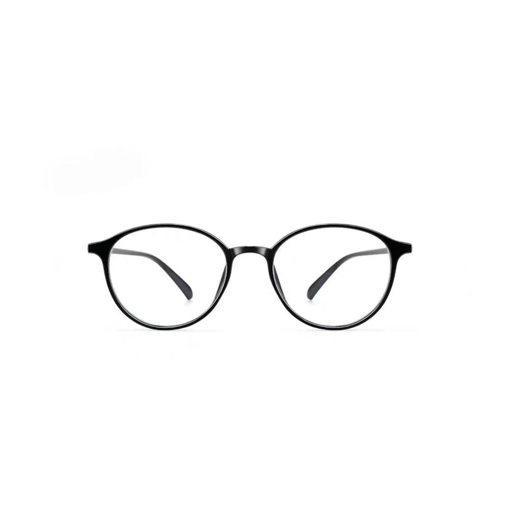 Glossy Black eyeglass frame, front product view
