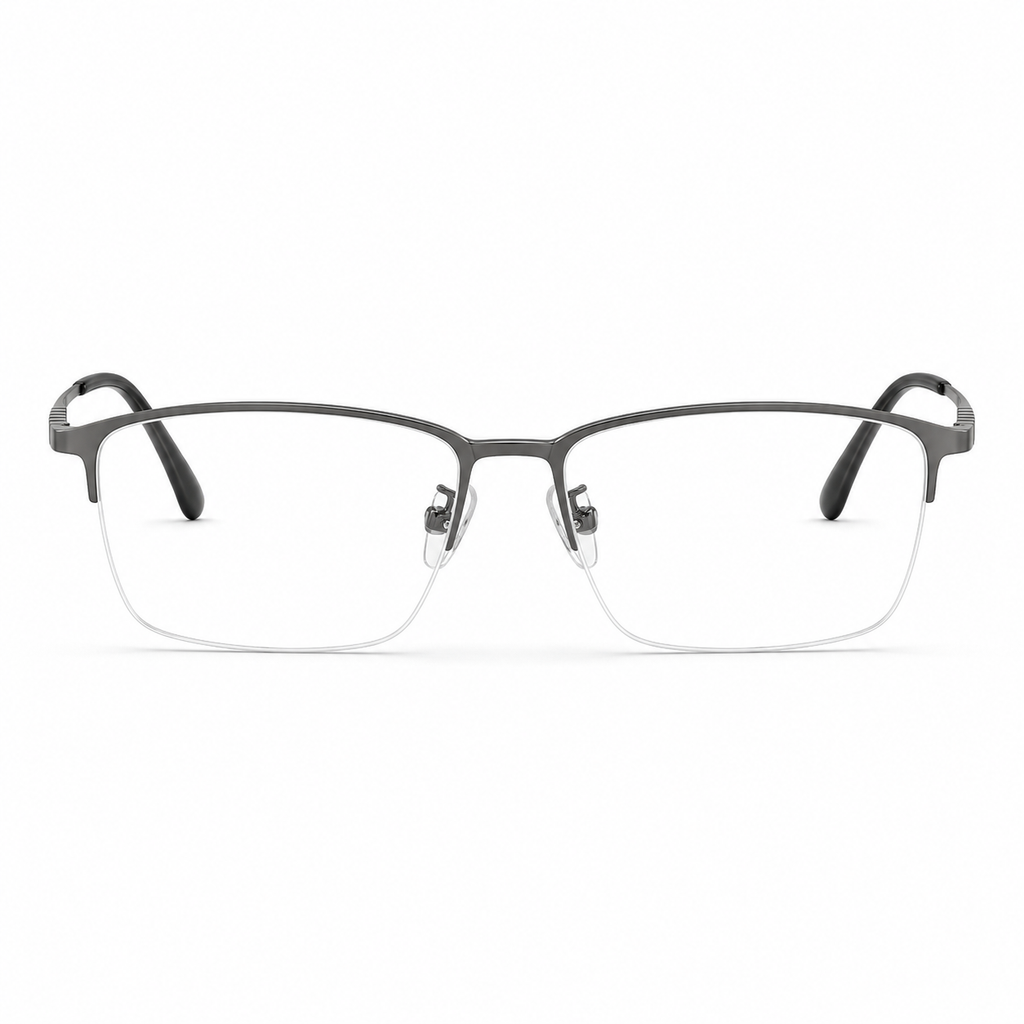 Gunmetal eyeglass frame, front product view