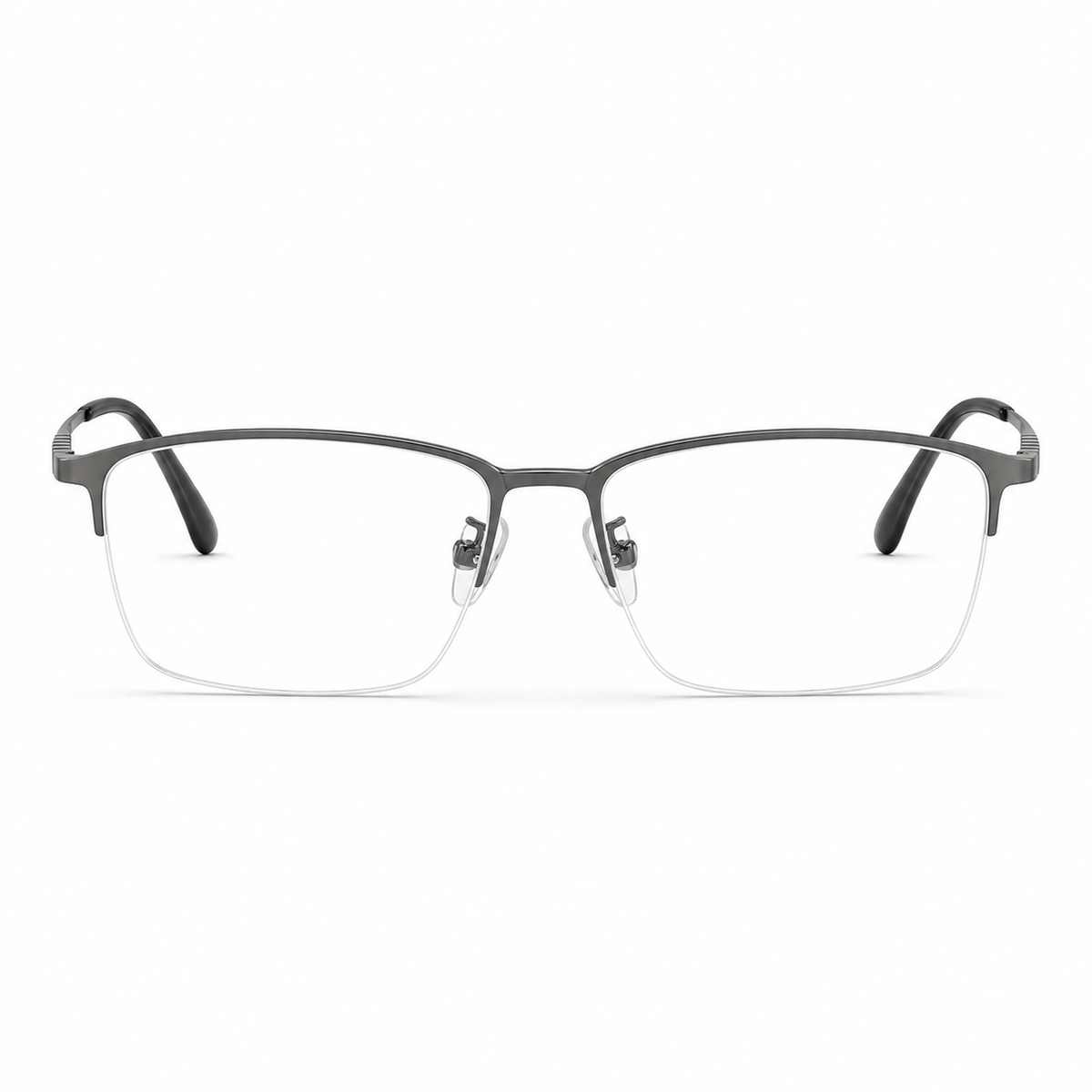 Gunmetal eyeglass frame, front product view