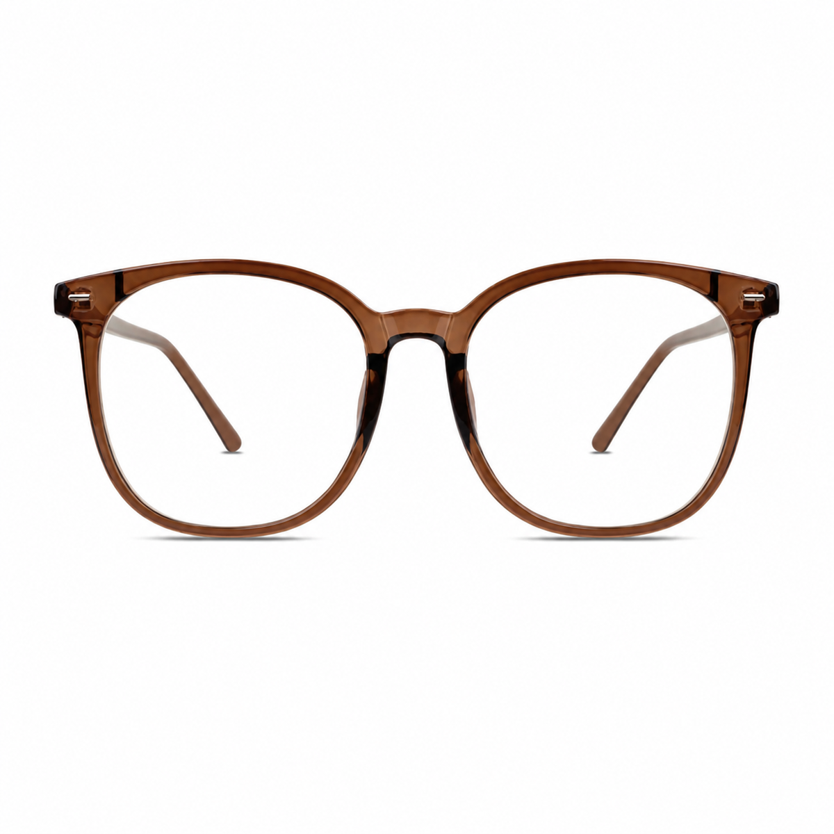 Amber Brown eyeglass frame, front product view
