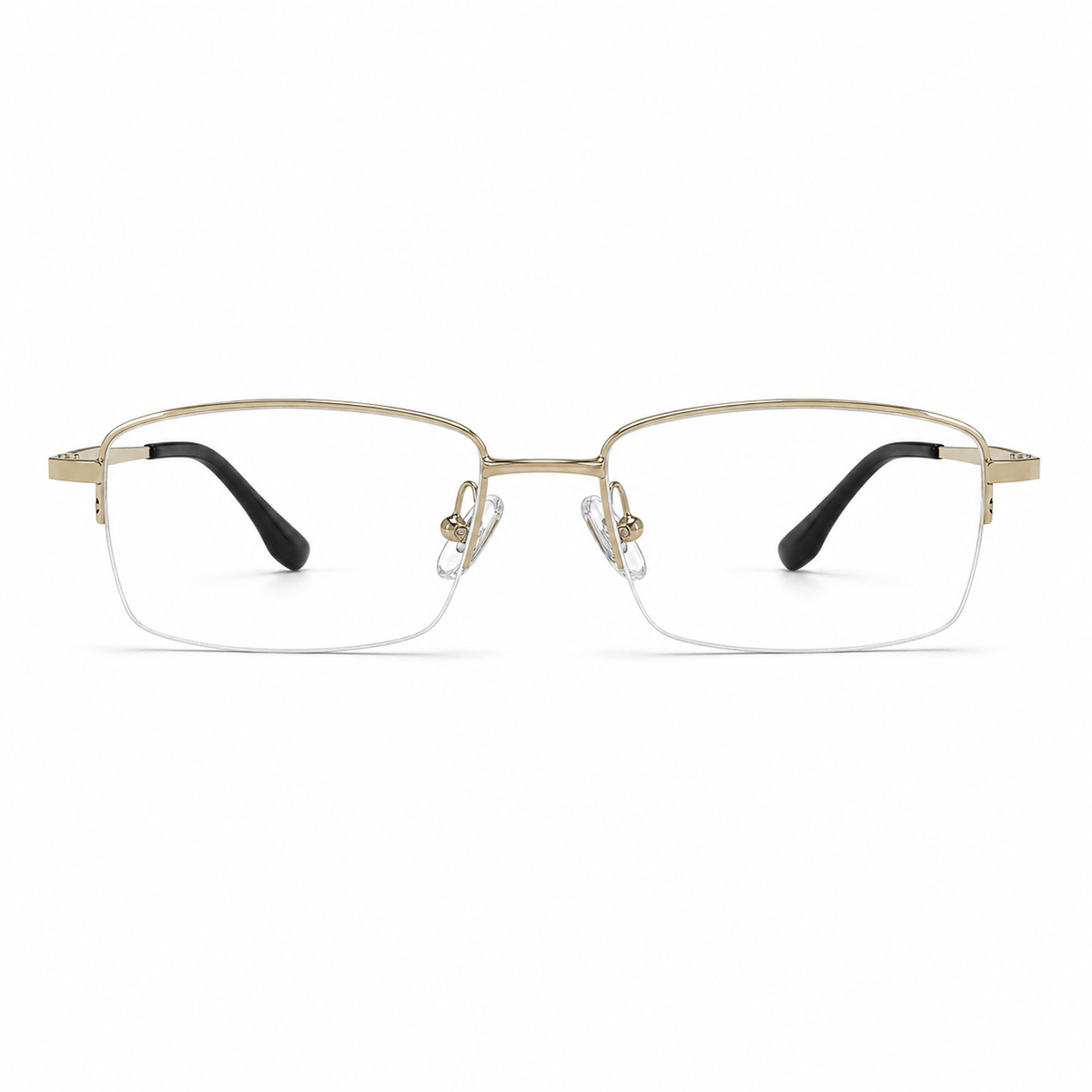 Gold eyeglass frame, front product view