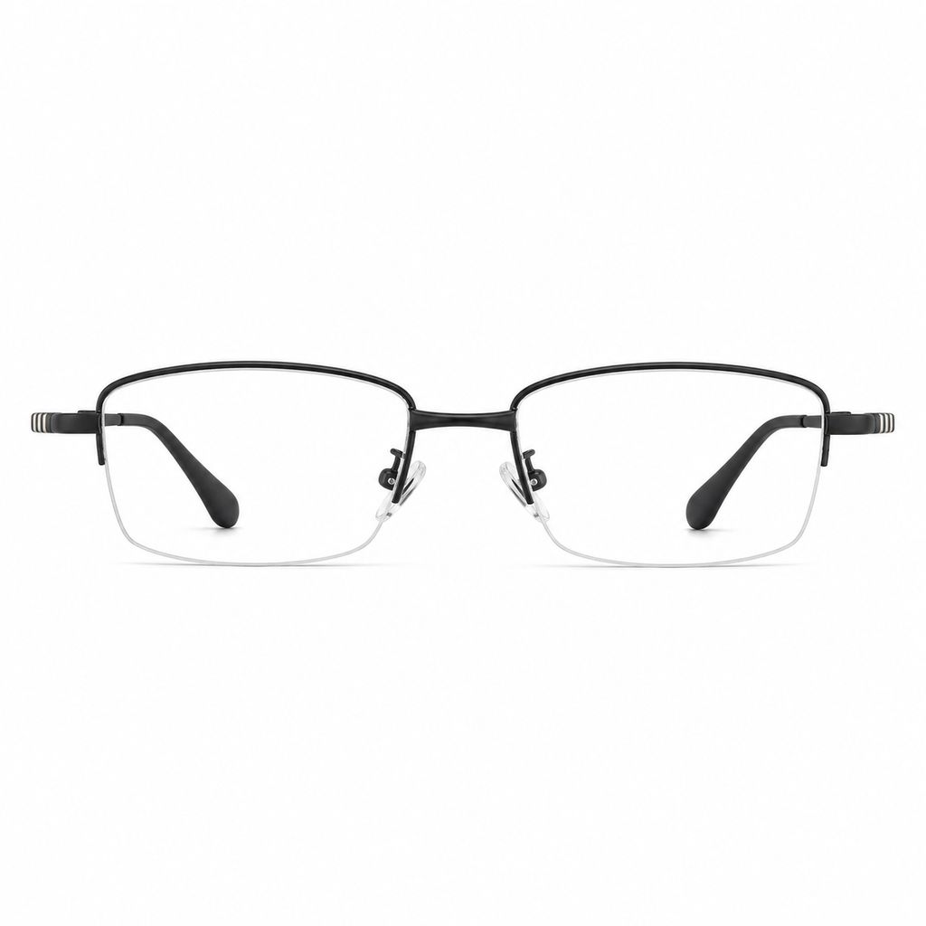 Matte Black eyeglass frame, front product view