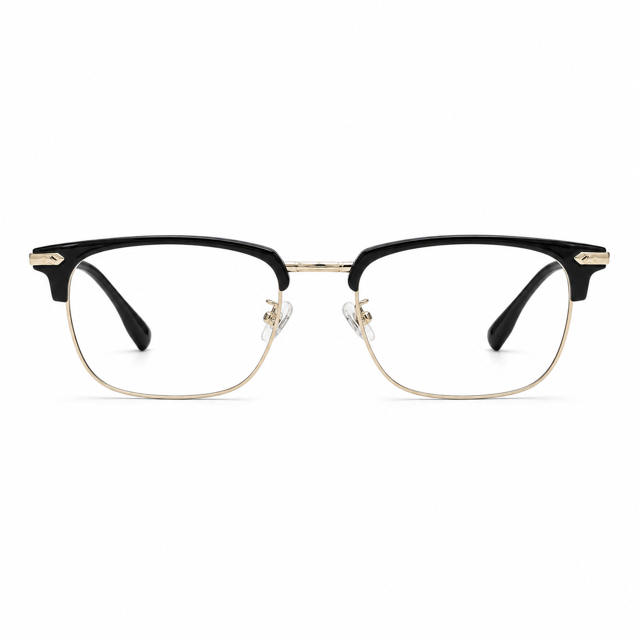 Black/Gold eyeglass frame, front product view