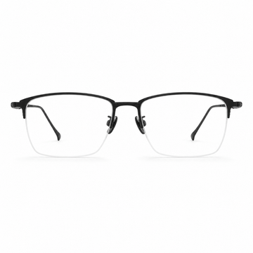 Black eyeglass frame, front product view