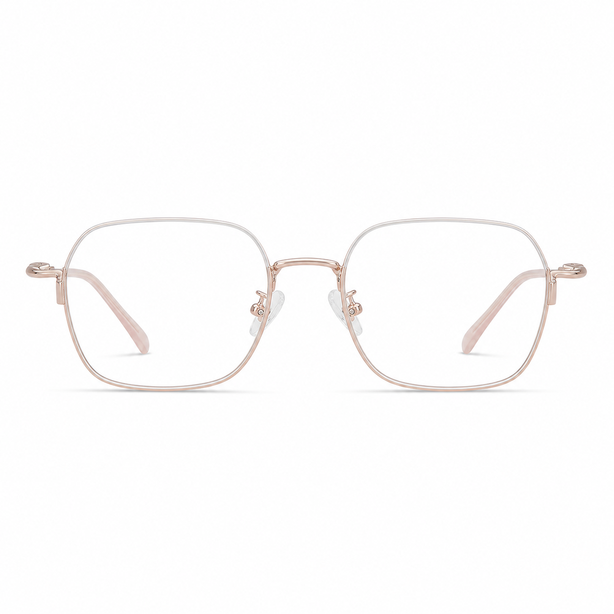 Rose Gold eyeglass frame, front product view