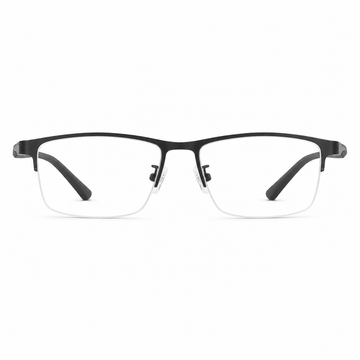 Black eyeglass frame, front product view