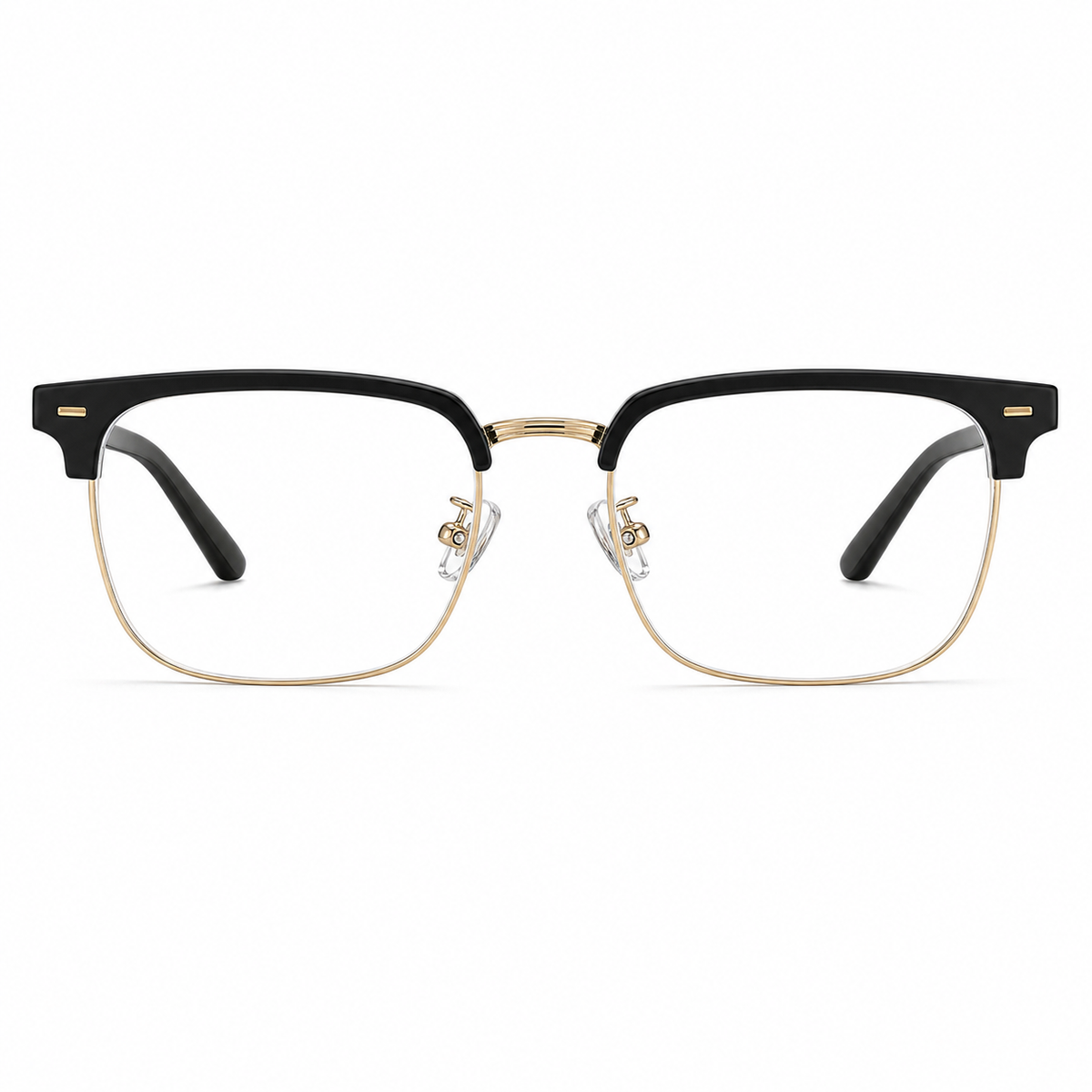 Black/Gold eyeglass frame, front product view