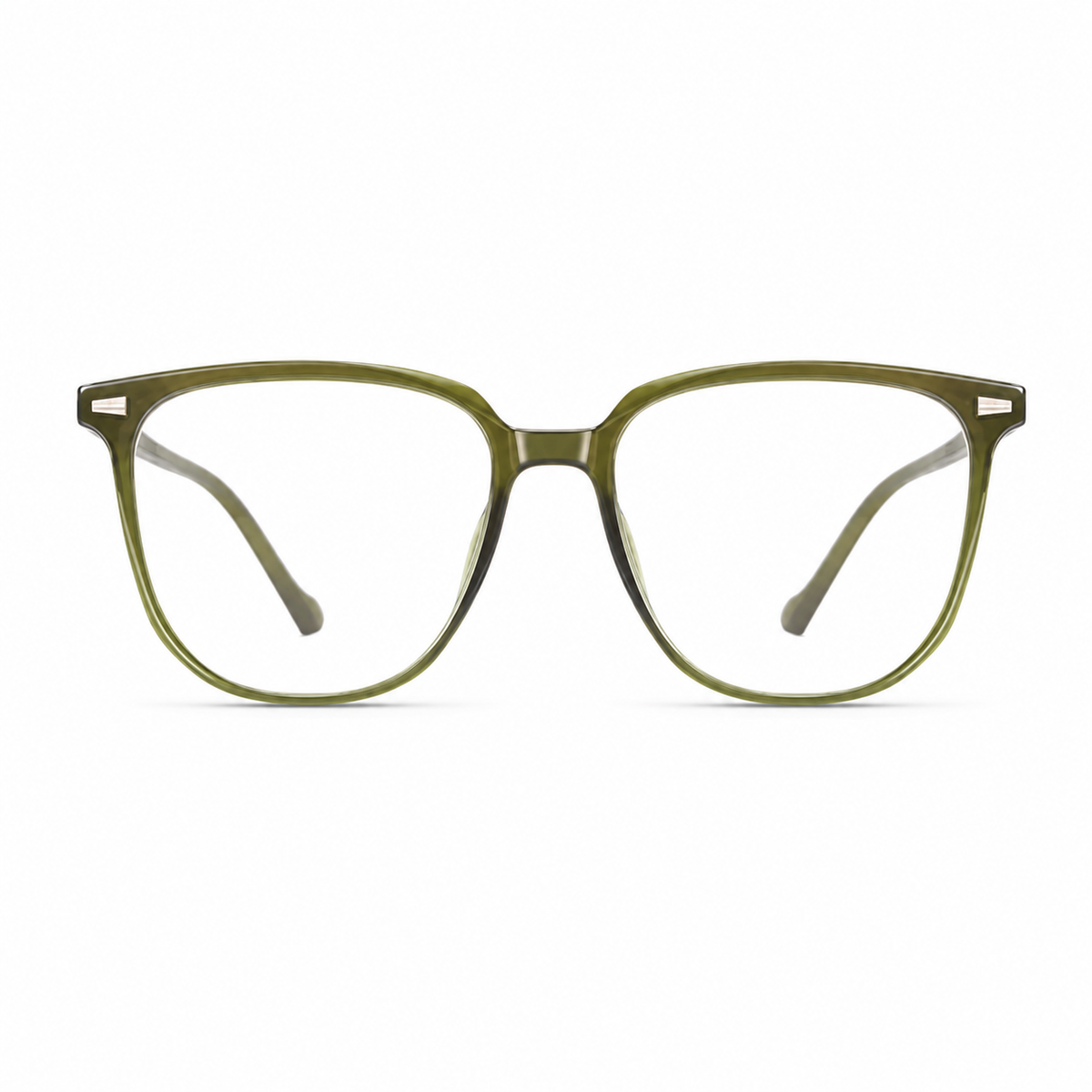 Olive Green eyeglass frame, front product view