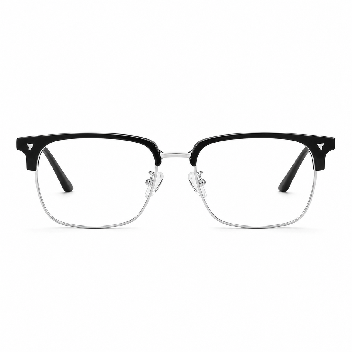 Black/Silver eyeglass frame, front product view