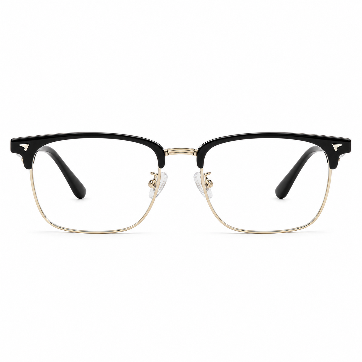 Black/Gold eyeglass frame, front product view