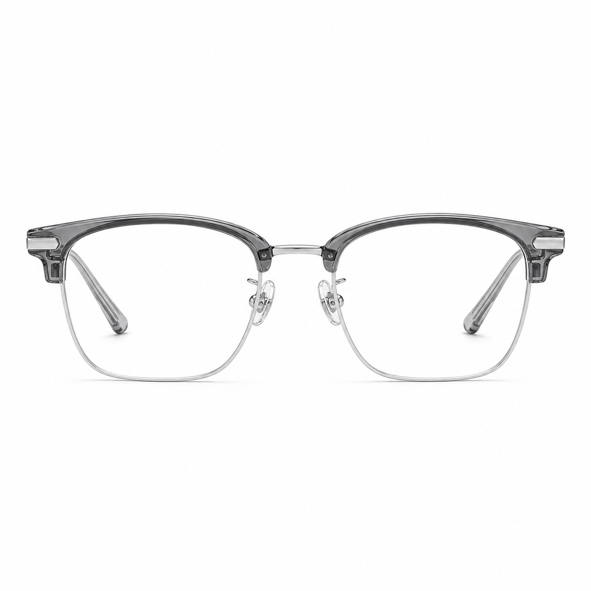 Crystal Grey/Silver eyeglass frame, front product view