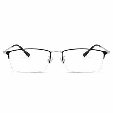 Black/Silver eyeglass frame, front product view
