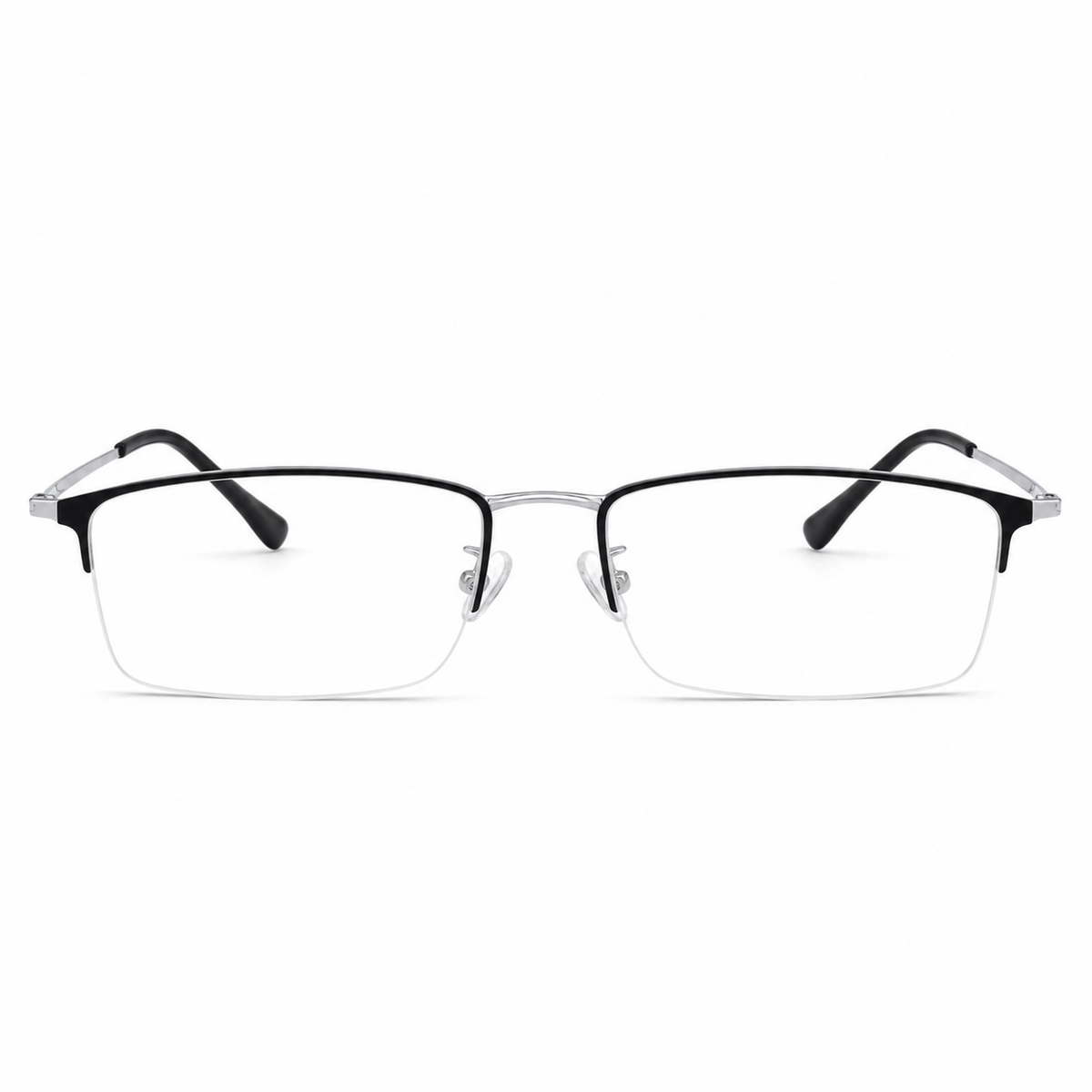 Black/Silver eyeglass frame, front product view