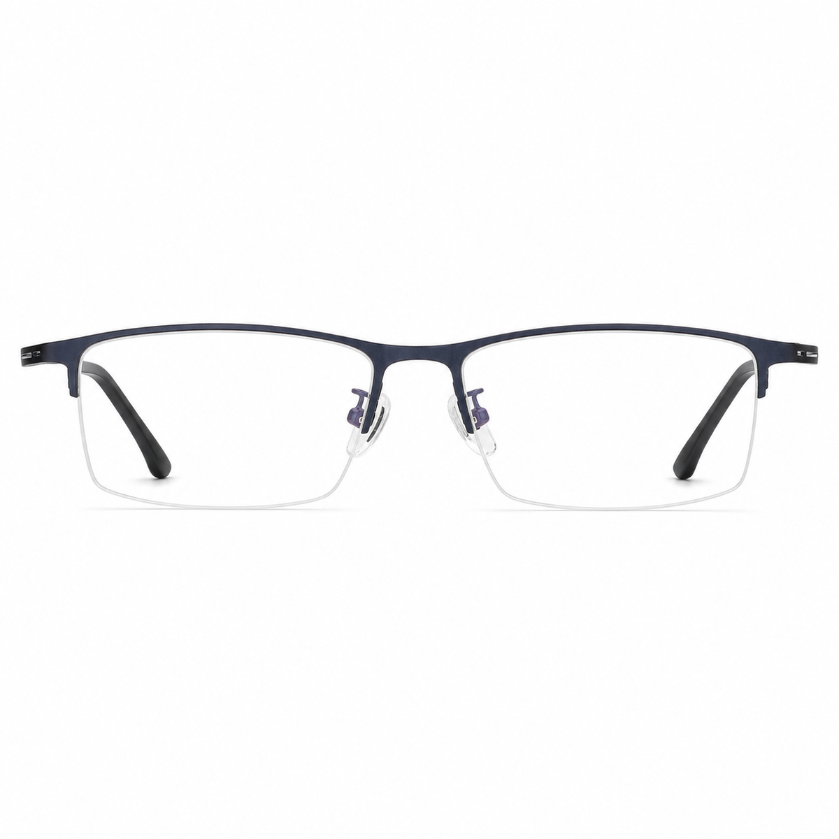 Blue eyeglass frame, front product view