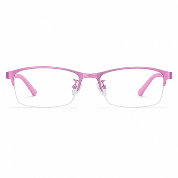 Pink eyeglass frame, front product view