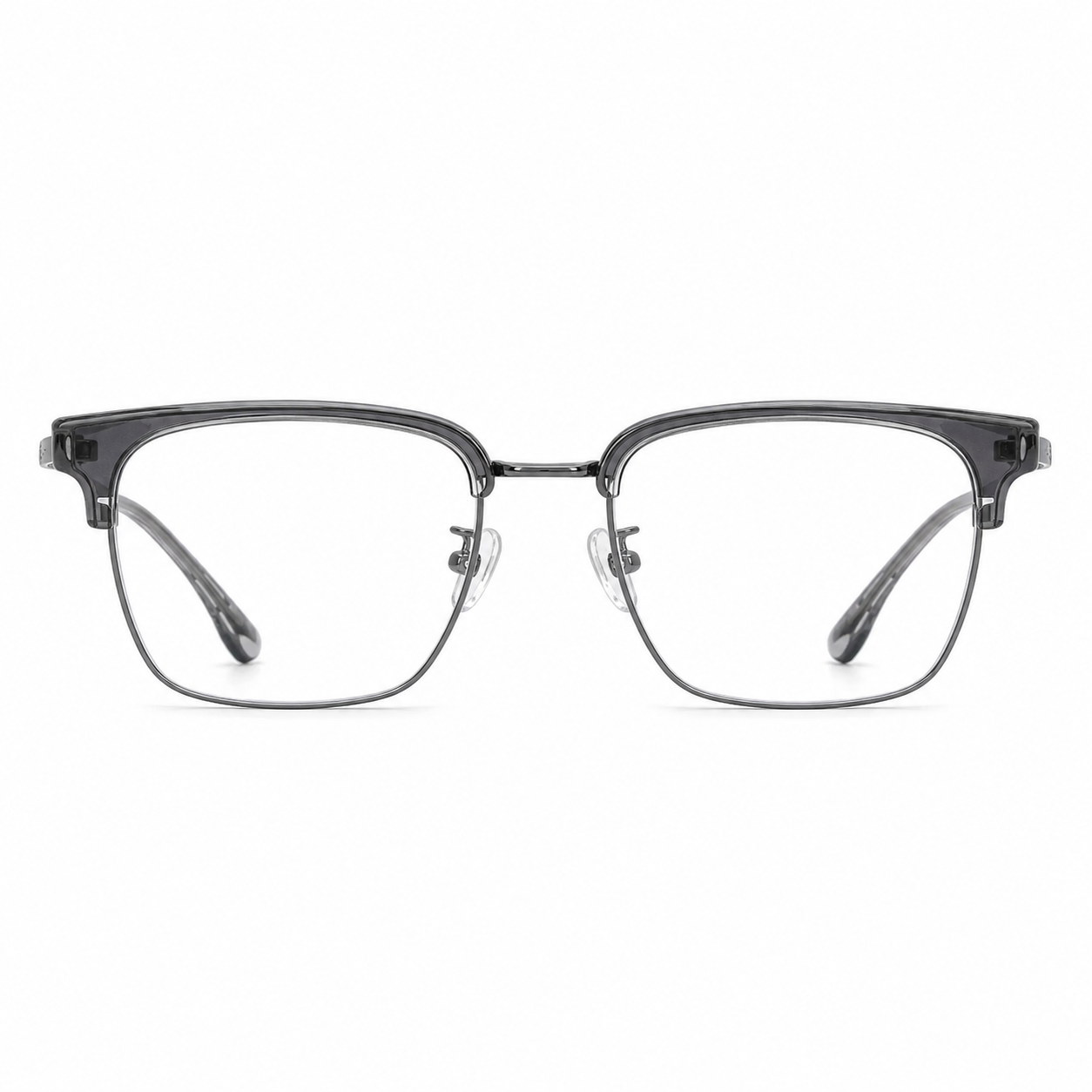 Crystal Grey/Gunmetal eyeglass frame, front product view