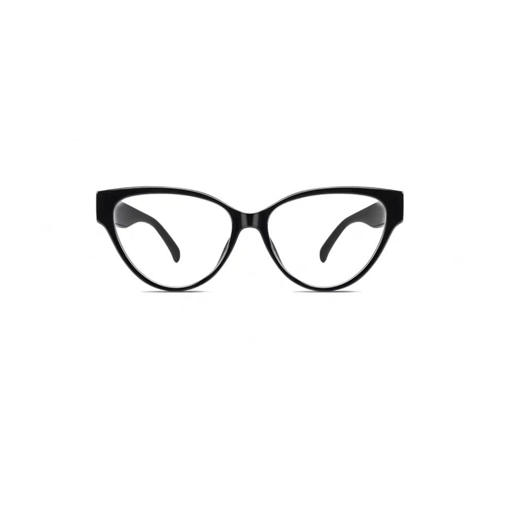 Black eyeglass frame, front product view