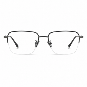 Black eyeglass frame, front product view
