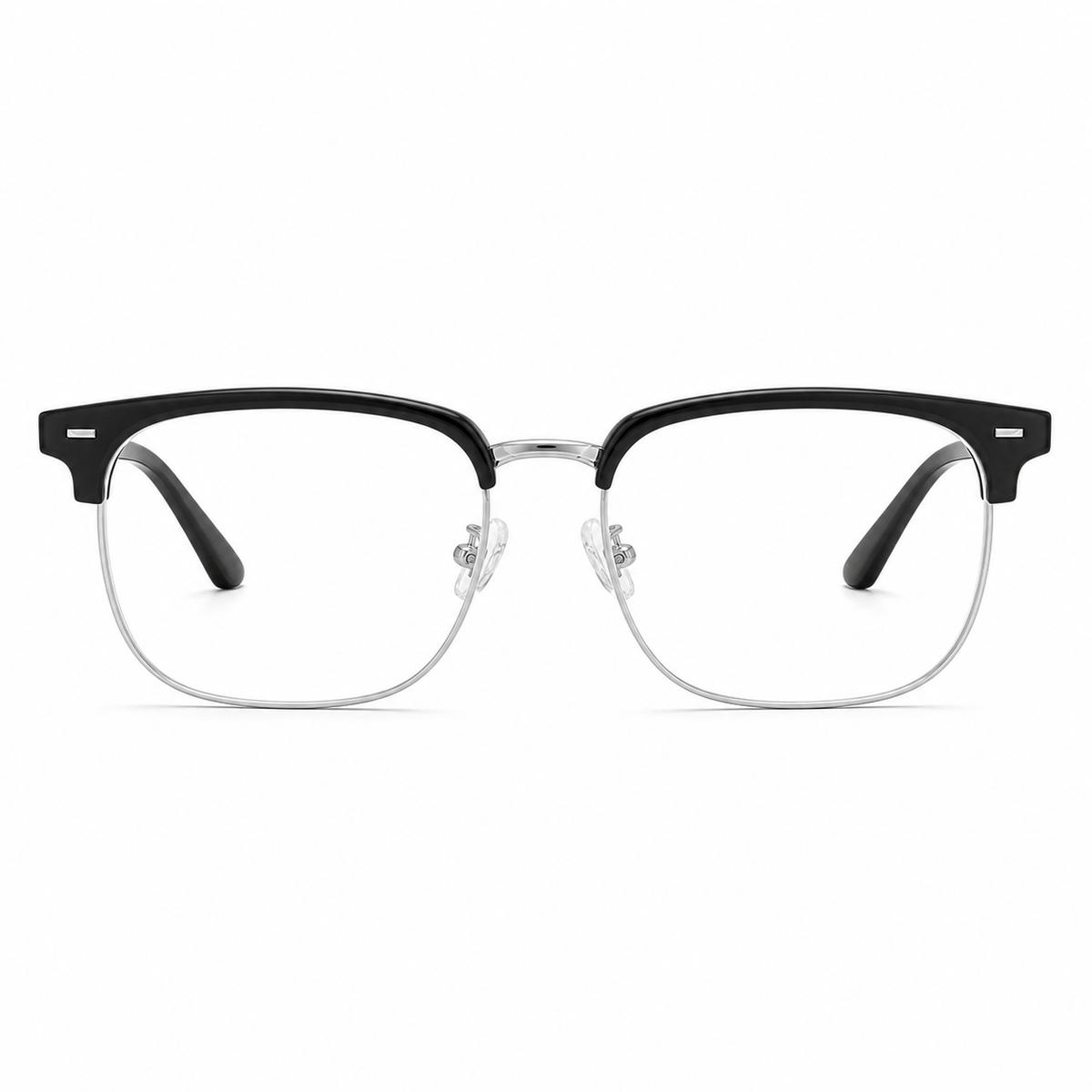 Black/Silver eyeglass frame, front product view