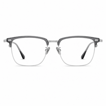 Crystal Grey/Silver eyeglass frame, front product view