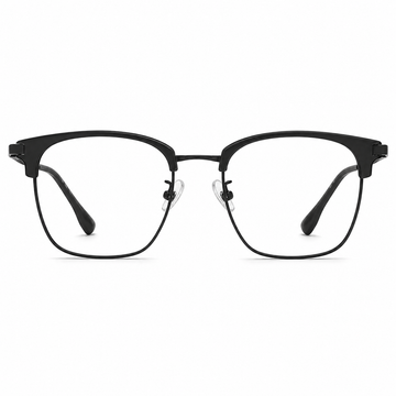Black eyeglass frame, front product view