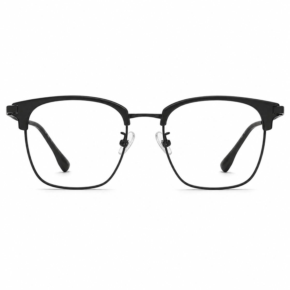 Black eyeglass frame, front product view