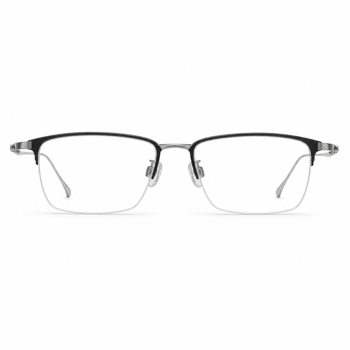 Black/Silver eyeglass frame, front product view