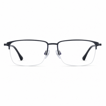 Black eyeglass frame, front product view