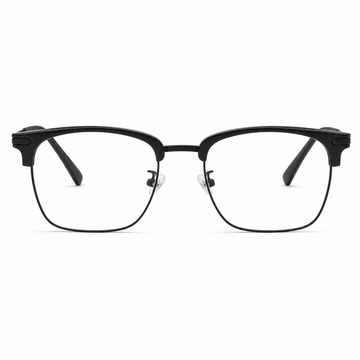 Black eyeglass frame, front product view