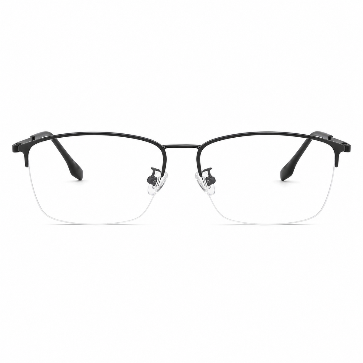 Black eyeglass frame, front product view