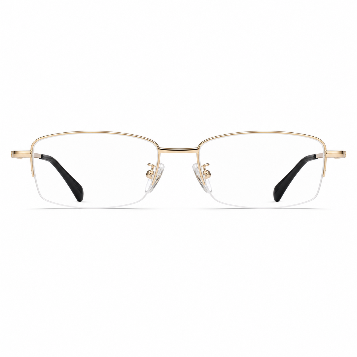 Gold eyeglass frame, front product view