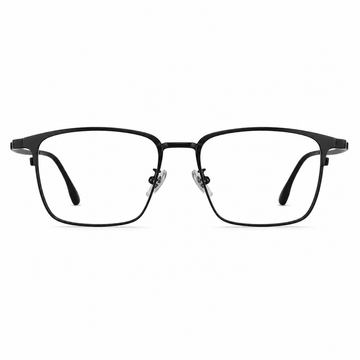 Black eyeglass frame, front product view