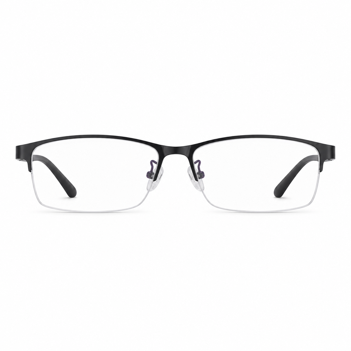 Black eyeglass frame, front product view