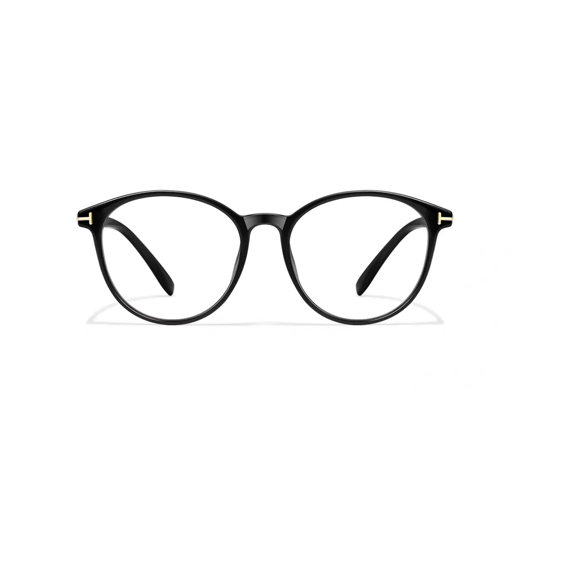 Glossy Black eyeglass frame, front product view