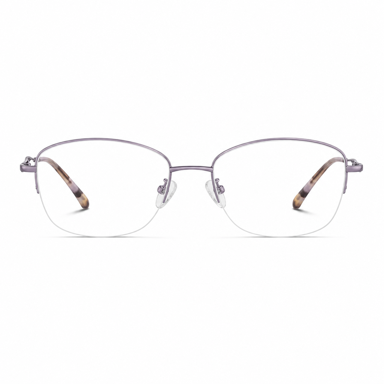 Purple eyeglass frame, front product view