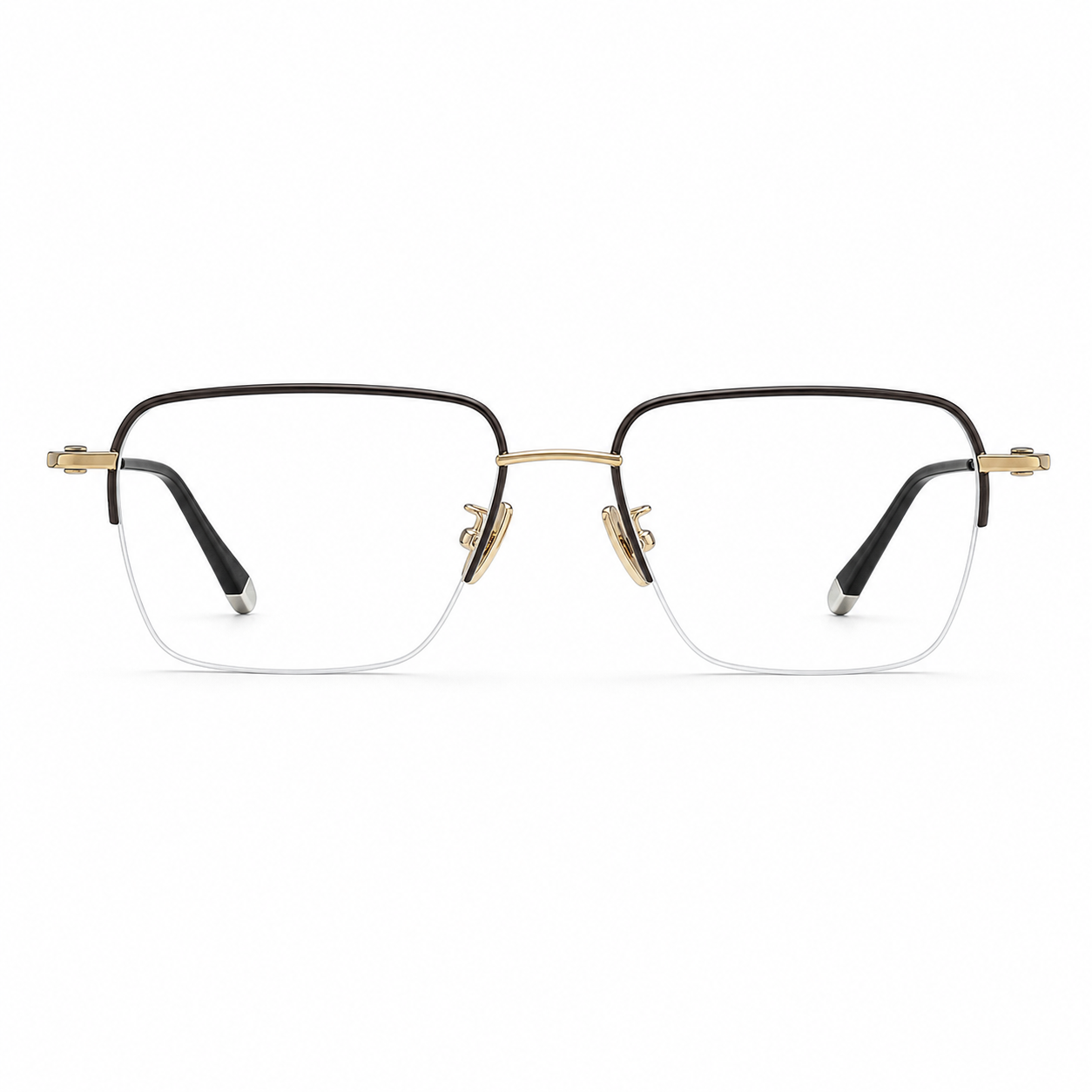 Champagne Gold/Brown eyeglass frame, front product view