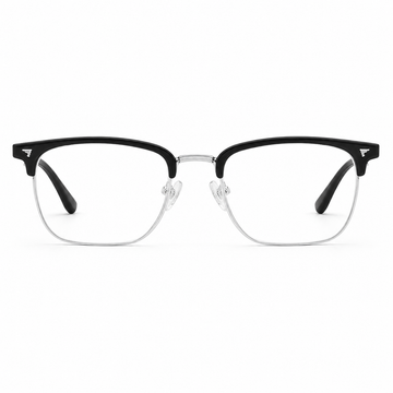 Black/Silver eyeglass frame, front product view