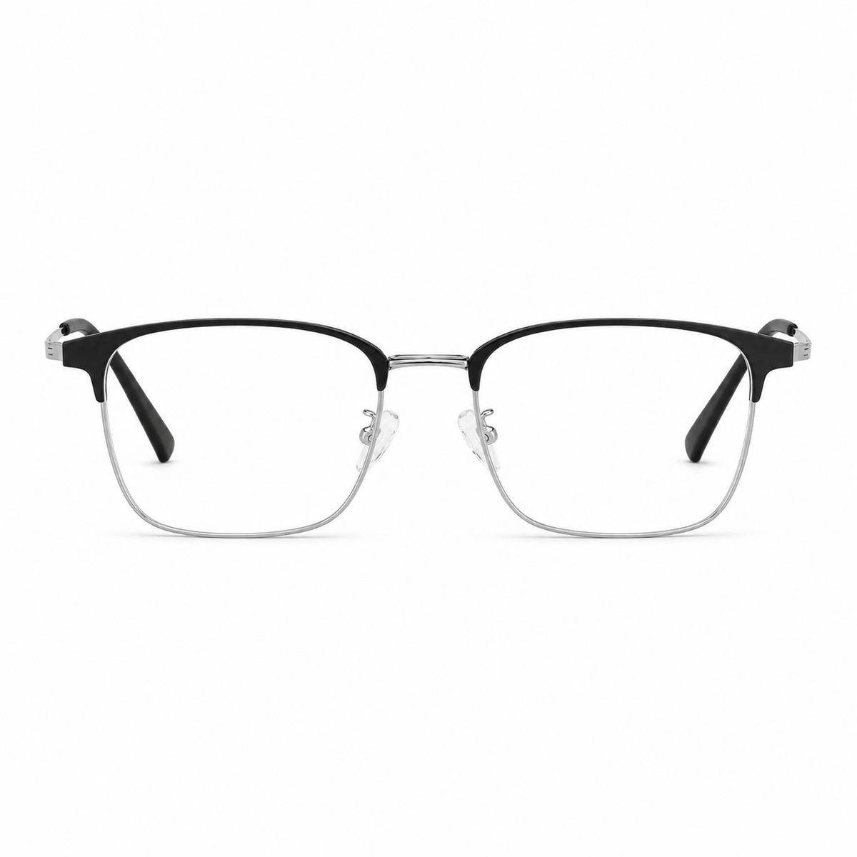 Black/Silver eyeglass frame, front product view