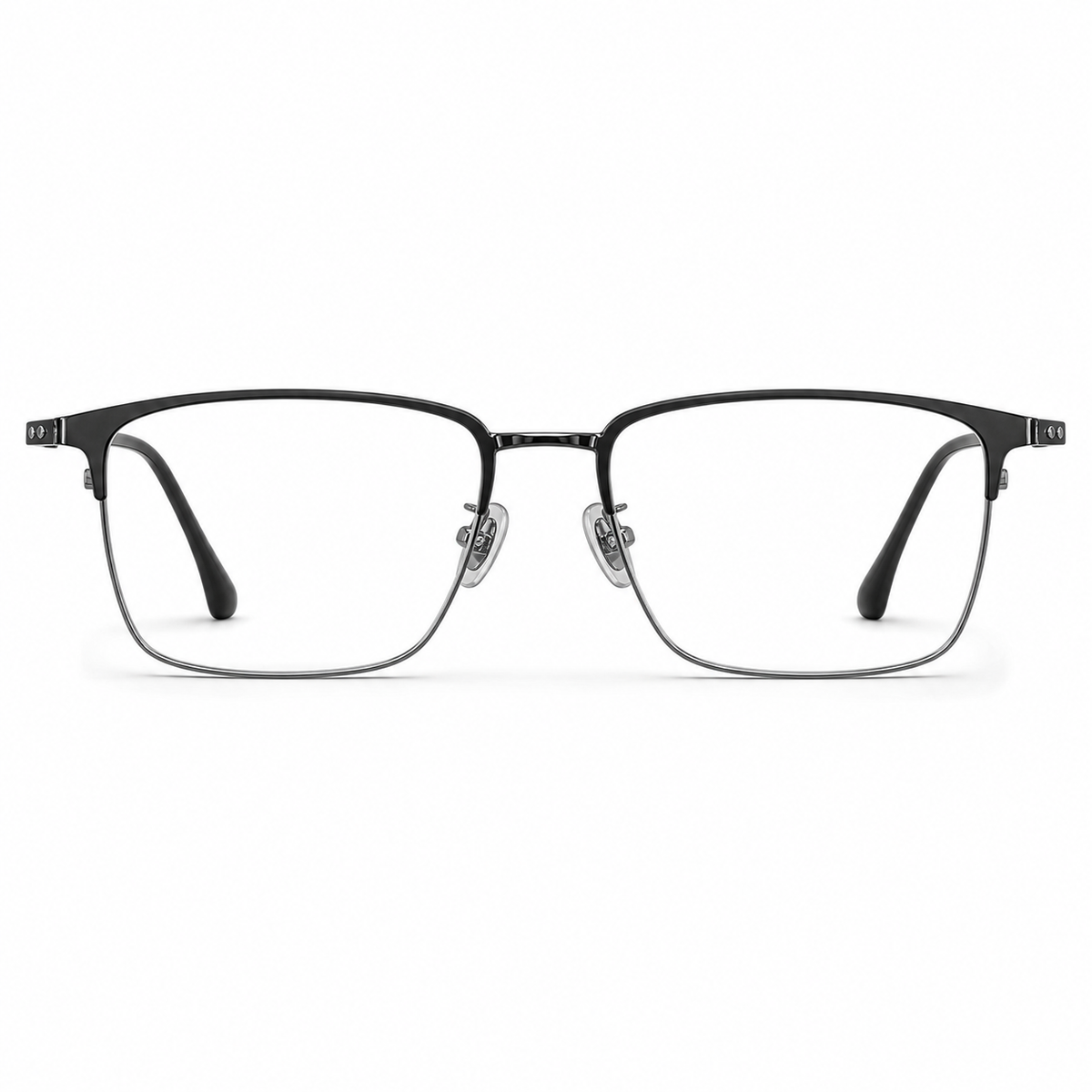 Black/Silver eyeglass frame, front product view