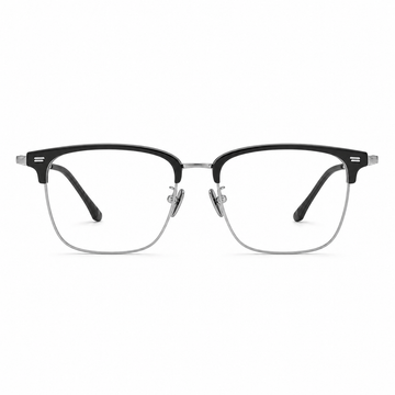 Black/Silver eyeglass frame, front product view