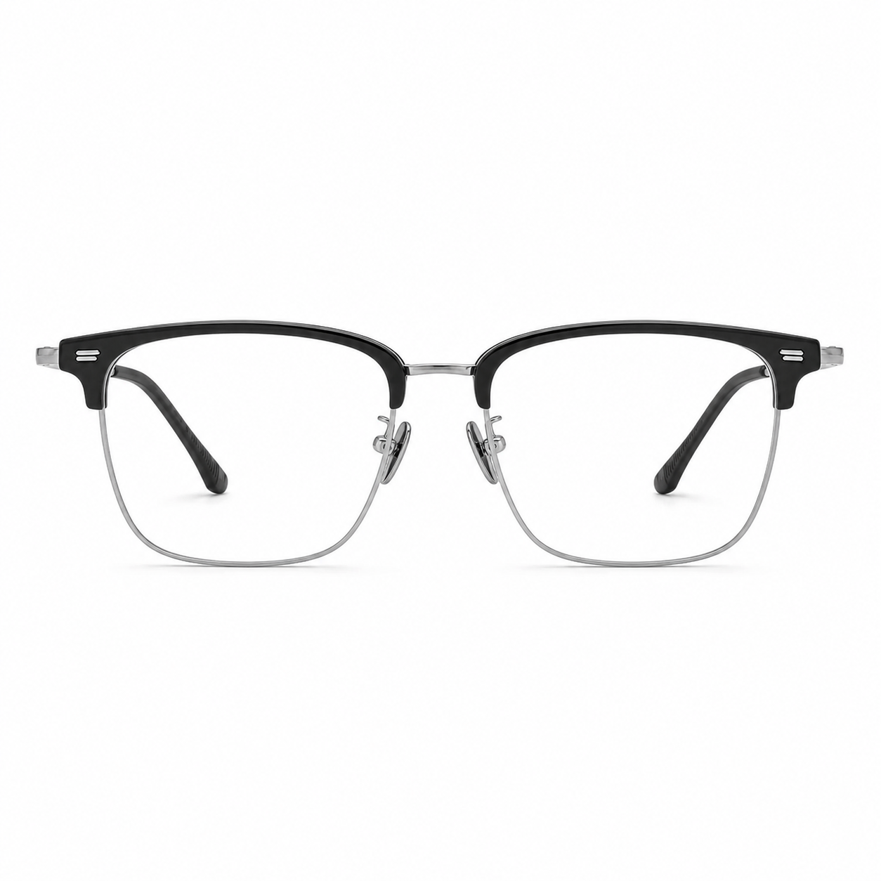 Black/Silver eyeglass frame, front product view
