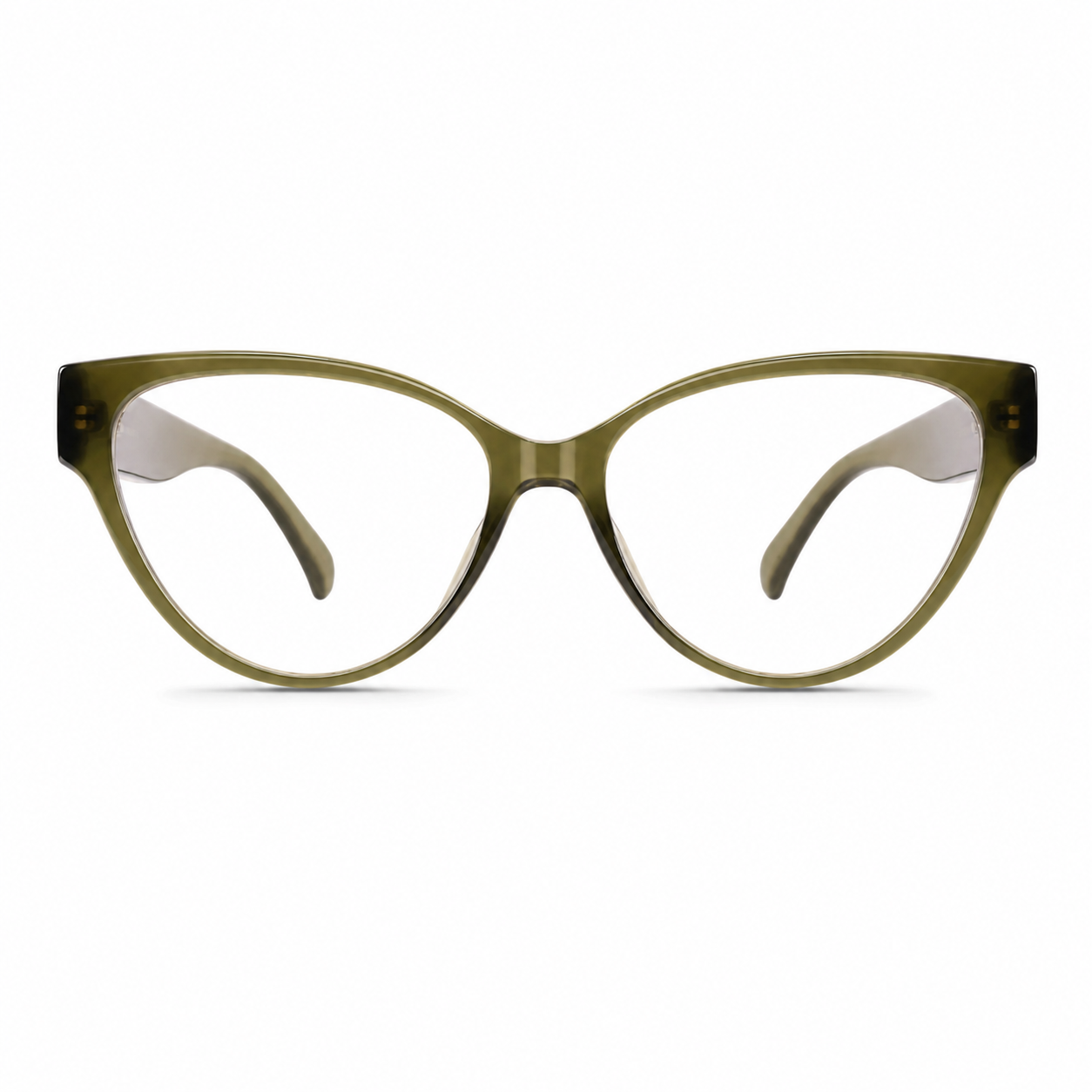 Olive Green eyeglass frame, front product view