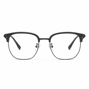 Black eyeglass frame, front product view