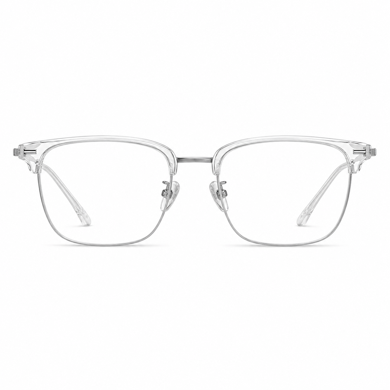 Crystal Silver eyeglass frame, front product view