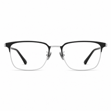 Black/Silver eyeglass frame, front product view