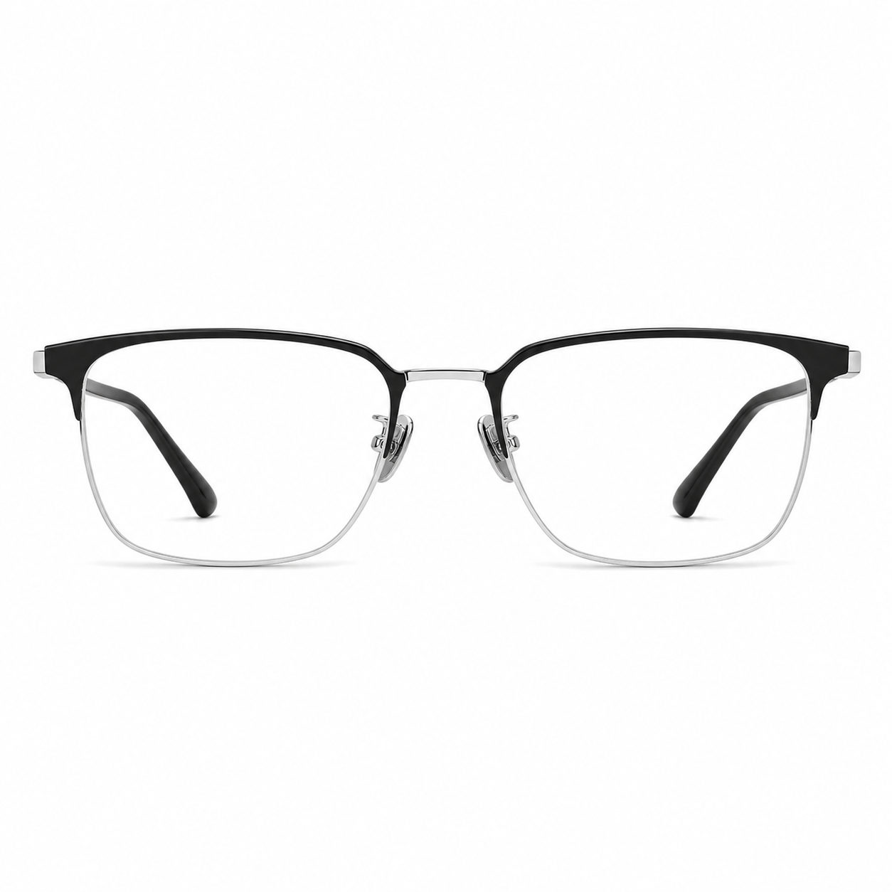 Black/Silver eyeglass frame, front product view