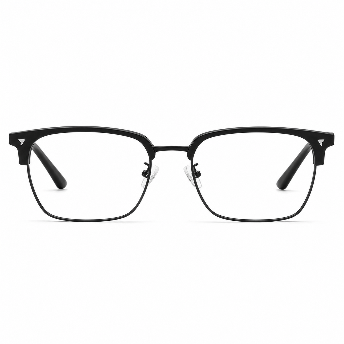 Black eyeglass frame, front product view