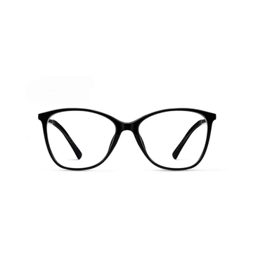 Glossy Black eyeglass frame, front product view