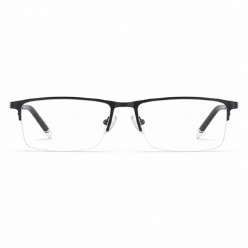 Black eyeglass frame, front product view